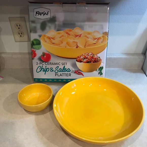 Parini Other - Parini 2-Piece Ceramic Chip and Salsa Platter